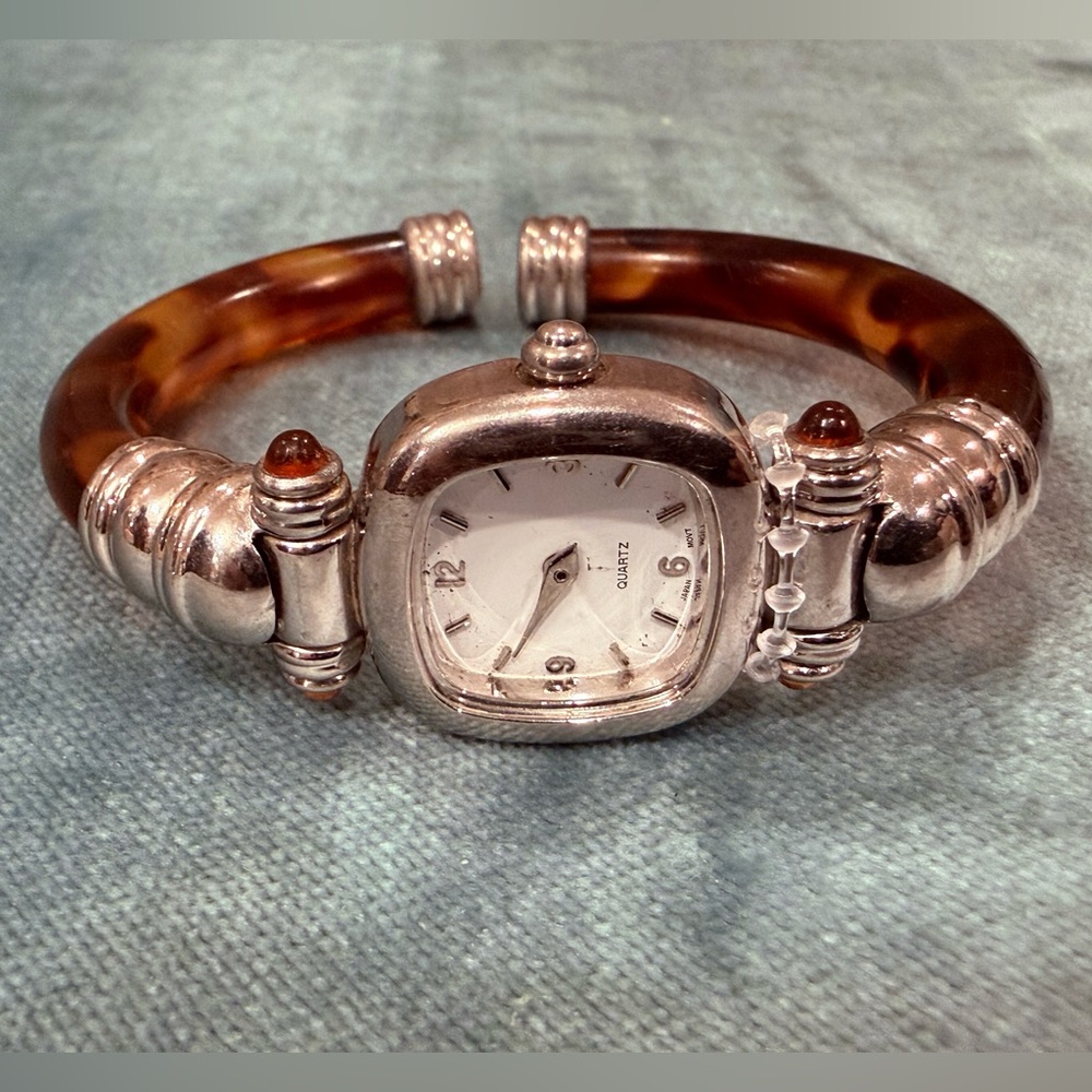 Joan Rivers Classics Faux Tortoise Bangle Watch – Women’s Quartz